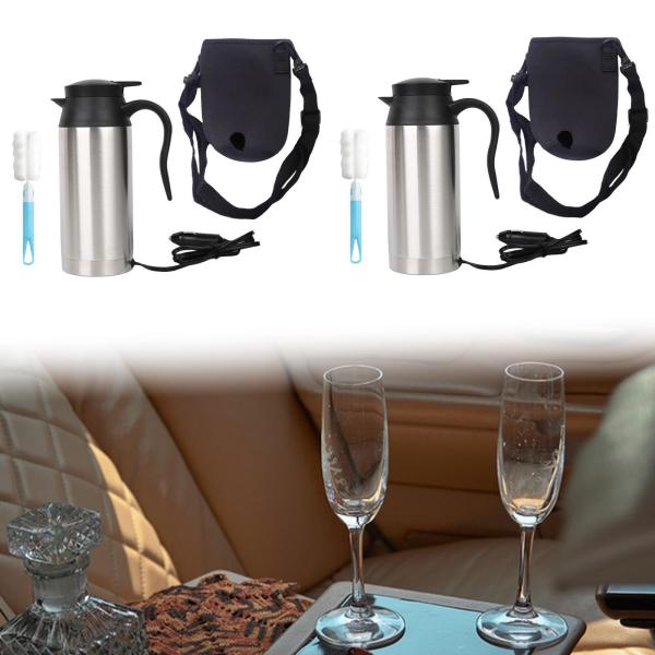 車用ケトル トラック用旅行ケトル 750ml カップバッグ付き 真空断熱 大型トラック ヒーター ボトル ポット 自家用車 ツアー用