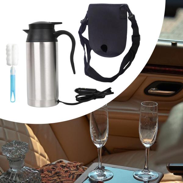 車用ケトル トラック用旅行ケトル 750ml カップバッグ付き 真空断熱 大型トラック ヒーター ボトル ポット 自家用車 ツアー用