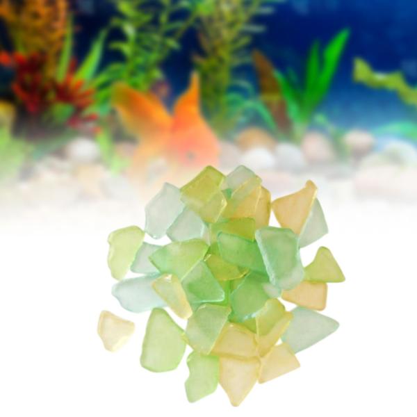 シーグラス 工芸品 花瓶フィラーと水槽の飾り 平らなピース 500g DIY 工芸品 タンブル加工 染色カラーストーン ビーチ ウェディング