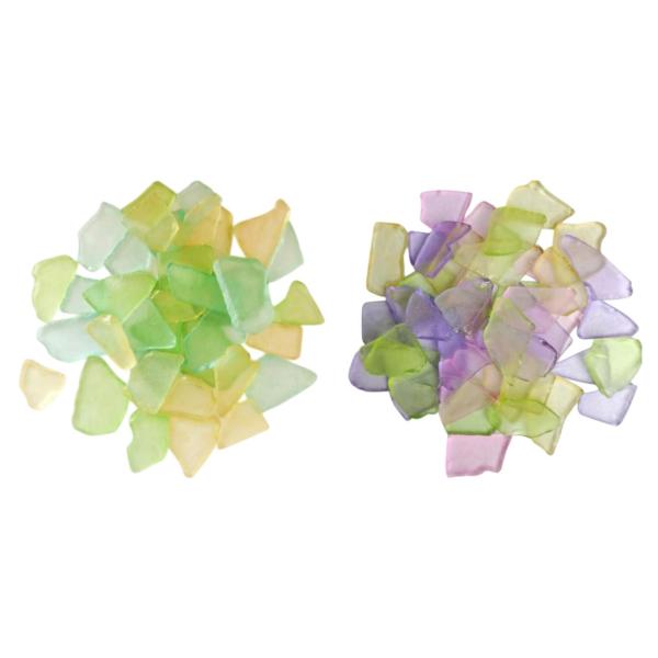 シーグラス 工芸品 花瓶フィラーと水槽の飾り 平らなピース 500g DIY 工芸品 タンブル加工 染色カラーストーン ビーチ ウェディング