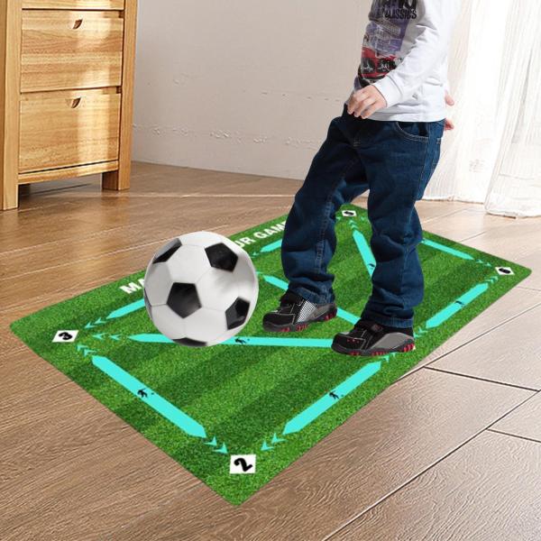 サッカートレーニングマットラグ衝撃吸収サッカーマット折りたたみ式滑り止めポータブルカーペットドリブルトレーニングマット屋内用