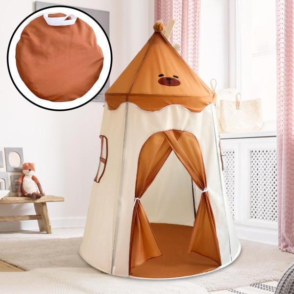 子供用プレイテント、ティピーキャッスルテント、収納キャリーバッグ付き、ティピープレイハウス、子供用キャッスルプレイテント、遊び場用