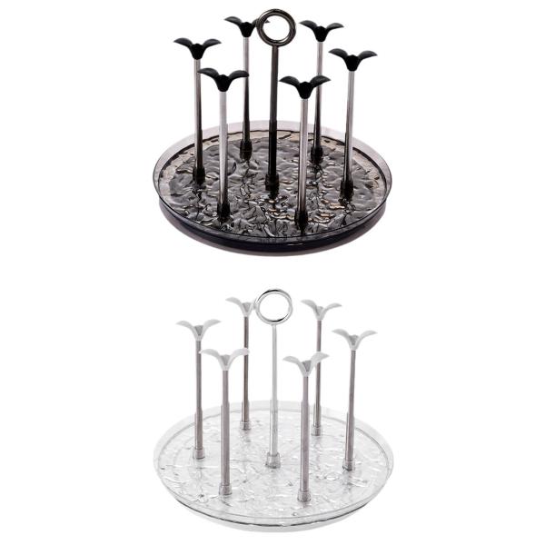 カップ乾燥ラック 回転式ベース ドリンクグラス水切りスタンド 装飾ラック コーヒーマグホルダー カウンター用キッチンカップホルダー