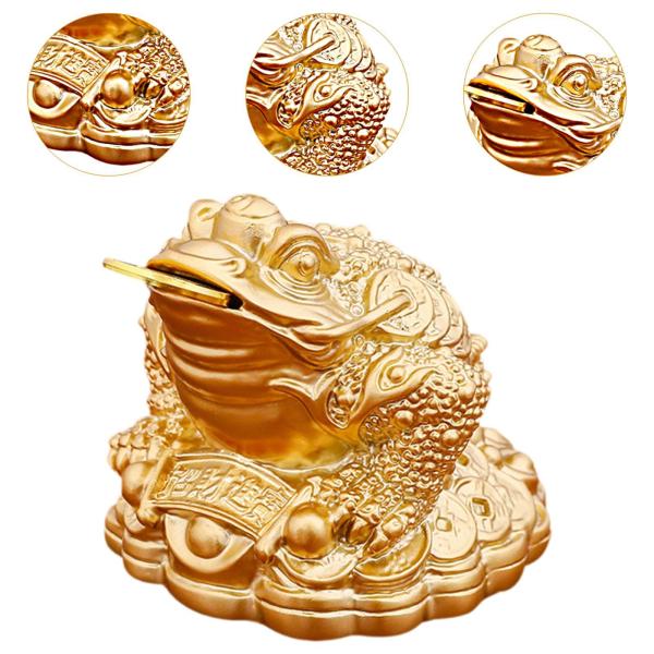 工芸品　中国の黄金のヒキガエルの装飾品　富と幸運の風水像、幸運のシンボルの彫刻 98426216_desc_3.jpg