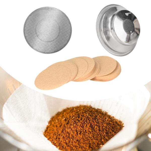 54 ミリメートルコーヒーフィルターバスケットコーヒーマシンフィルターキッチンツールホーム再利用可能な交換ラウンド紙フィルターエスプレッソパックスクリ