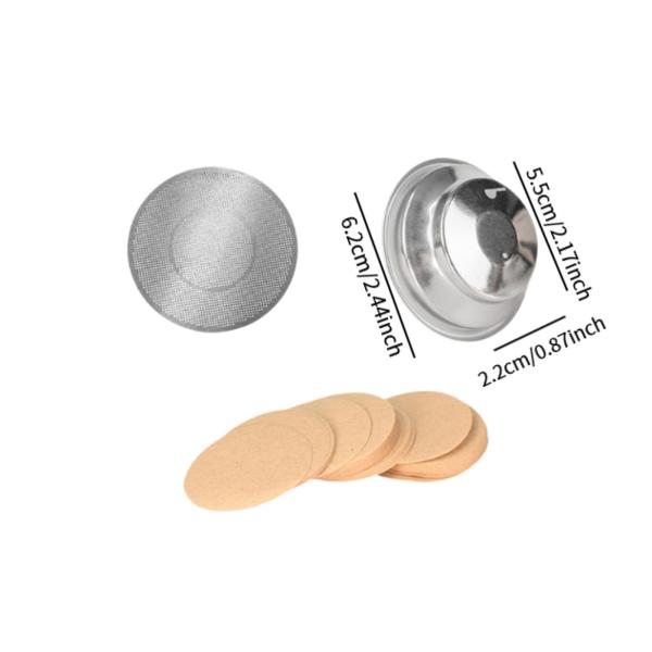 54 ミリメートルコーヒーフィルターバスケットコーヒーマシンフィルターキッチンツールホーム再利用可能な交換ラウンド紙フィルターエスプレッソパックスクリ