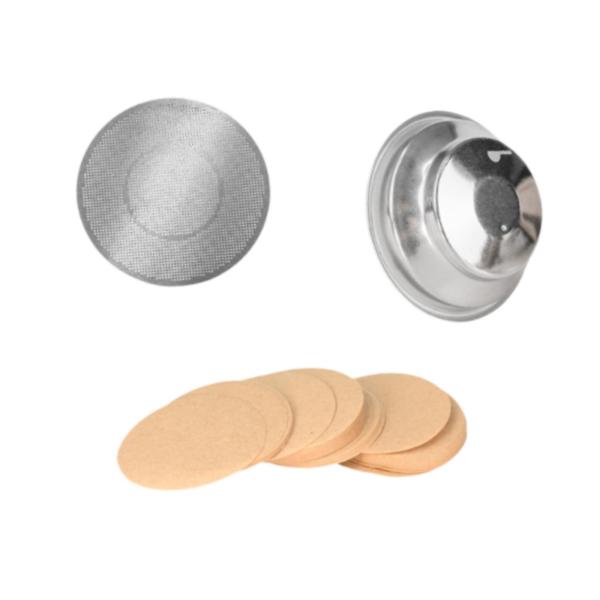 54 ミリメートルコーヒーフィルターバスケットコーヒーマシンフィルターキッチンツールホーム再利用可能な交換ラウンド紙フィルターエスプレッソパックスクリ