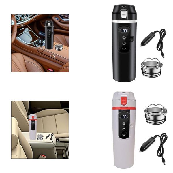12V 24V 車のケトルボイラー加熱ドリンクカップ茶ストレーナー付き断熱カップ車旅行ケトル家族の車学校の仕事