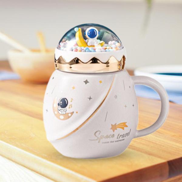 かわいい宇宙飛行士カップ、セラミックコーヒーマグ、モーニングマグ、ノベルティマグ、プラネットマグ、スペースマグ、女の子、男の子、友人、女性、子供の誕生