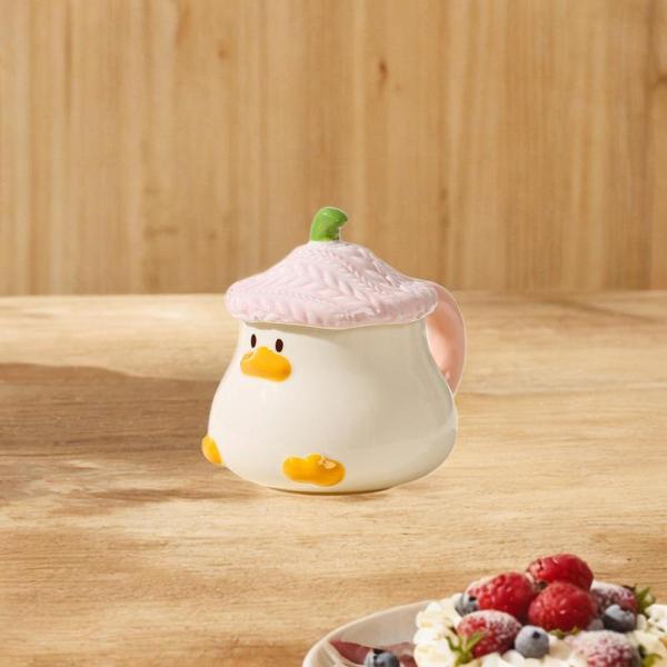 セラミックコーヒーマグ シリアルマグ 家庭用キッチン かわいいアヒルの形 クリエイティブティーカップ 朝食カップ ティーラテ カプチーノ フルーツ用