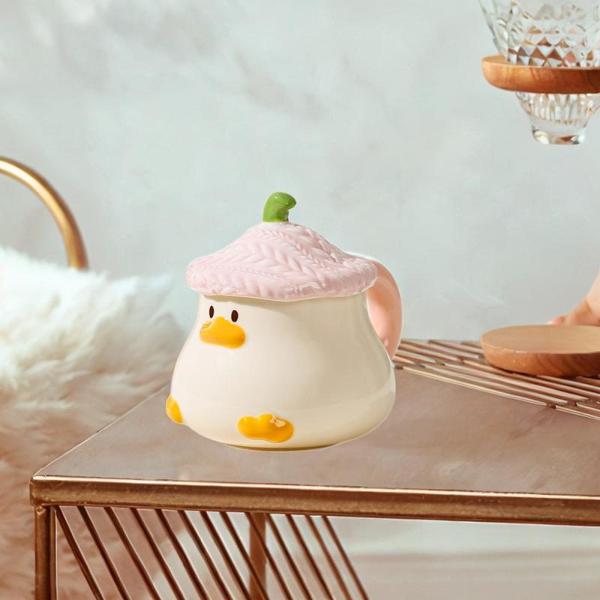 セラミックコーヒーマグ シリアルマグ 家庭用キッチン かわいいアヒルの形 クリエイティブティーカップ 朝食カップ ティーラテ カプチーノ フルーツ用