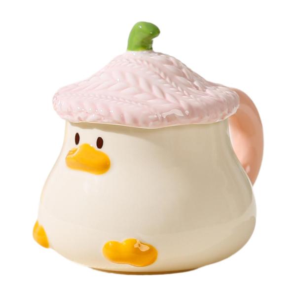 セラミックコーヒーマグ シリアルマグ 家庭用キッチン かわいいアヒルの形 クリエイティブティーカップ 朝食カップ ティーラテ カプチーノ フルーツ用