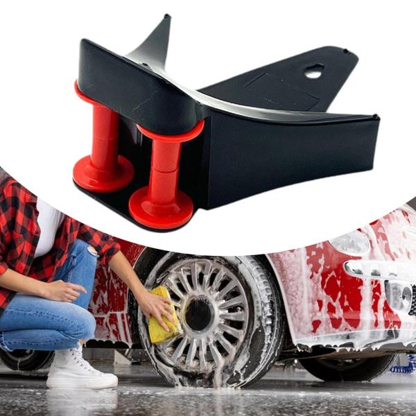 車のホースガイドの詳細機器、高圧洗浄機のホースがタイヤの下に引っかかるのを防ぎ、実用的に洗車時の引っ掛かりを回避します