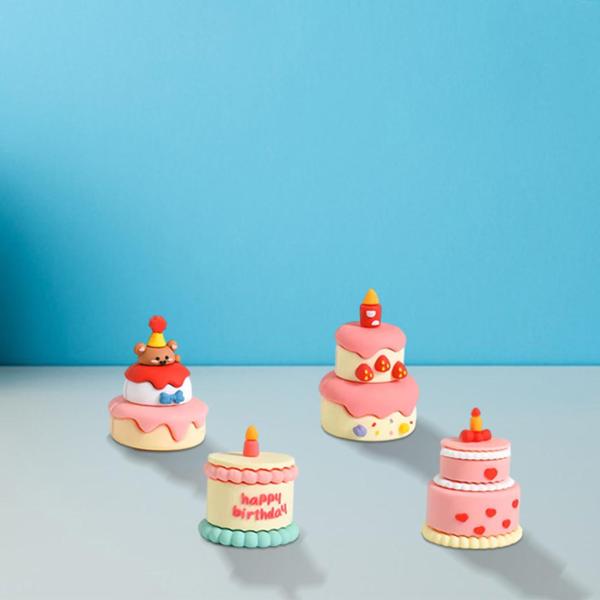 5ピース ミニケーキデコレーション シミュレーションモデル パーティー記念品 かわいいミニチュアケーキデコレーション 食品おもちゃ 誕生日棚 寝室用