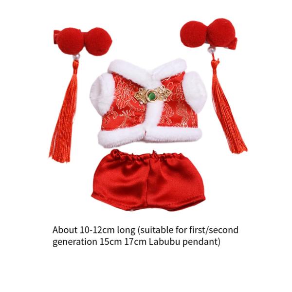 ぬいぐるみの唐スーツ、子供の誕生日プレゼントのファッショナブルなコーディネート、人形の服セット、15cm/5.91インチのドレスアップ