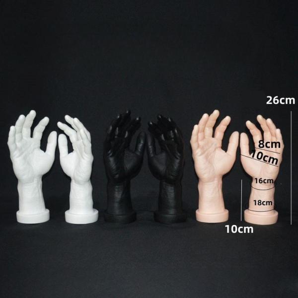 2倍の男性の手モデル、偽の人間の手、リアルで現実的なジョークのおもちゃのマネキンの手は爪の練習ジュエリーディスプレイハロウィーン