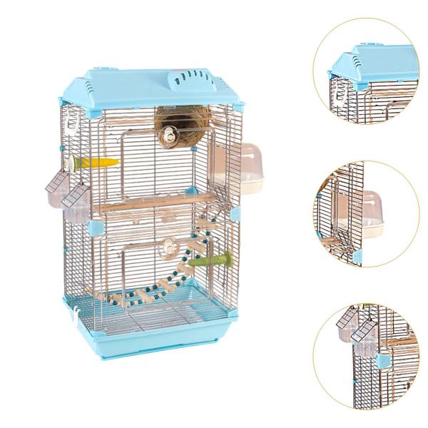 鳥のケージ二重層通気性、家の装飾、スタンドアクセサリー付きの大きなオウムケージ、オウムのパロットのためのフィンチ