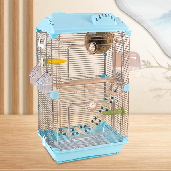 鳥のケージ二重層通気性、家の装飾、スタンドアクセサリー付きの大きなオウムケージ、オウムのパロットのためのフィンチ