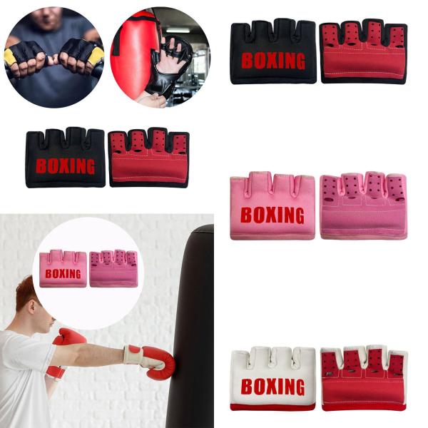 ボクシンググローブ男性女性キックボクシングプロテクター大人テコンドーエクササイズワークアウトのためのハーフフィンガーミットを戦う手袋をスパーリング