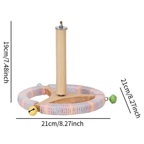 バードパーチスタンドのおもちゃステアリングホイールパーチ、バードケージアクセサリー、鳥の回転止まりの止まり木製の運動ホイールラブバード