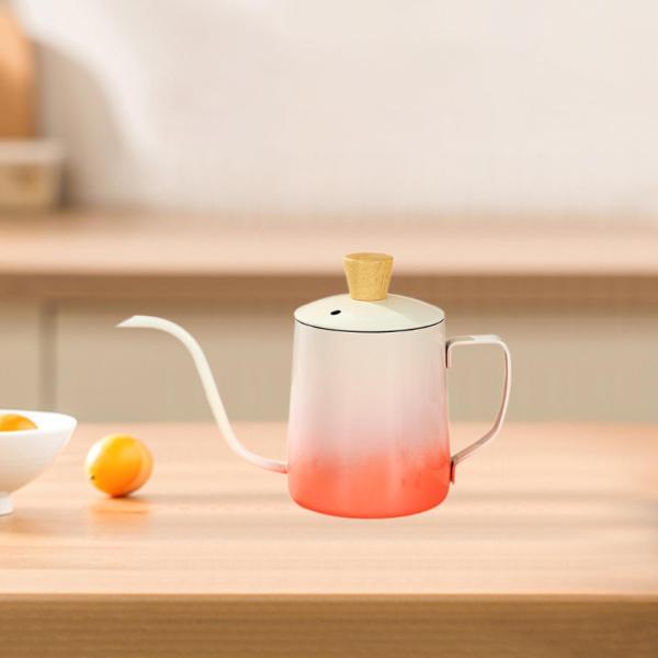 600mlグースネックにコーヒーケトルティーケトル用途スタイリッシュな3.4x3.8インチ電気およびガスストーブステンレス鋼用