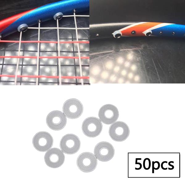 50個バドミントングロメットアイレットストリングプロテクター軽量修理アクセサリーワイヤーガードメンテナンスガスケットリング