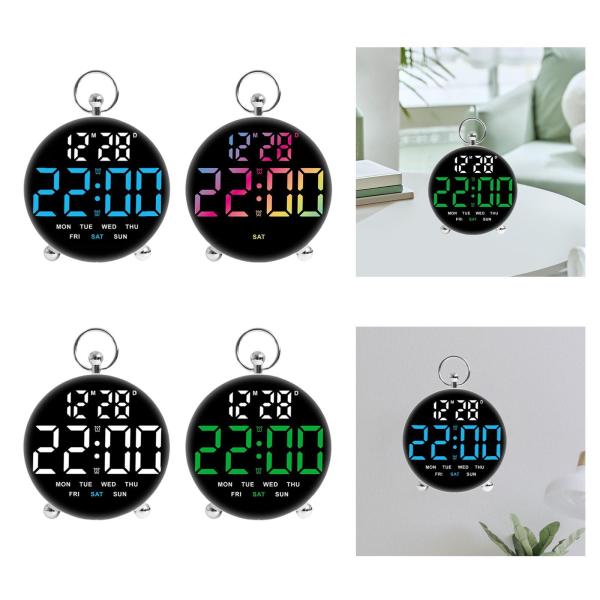 LEDデジタル目覚まし時計日付カレンダーホームベッドルームボイスコントロール農家ダイニングルームショップ大人向けの調整可能な輝度