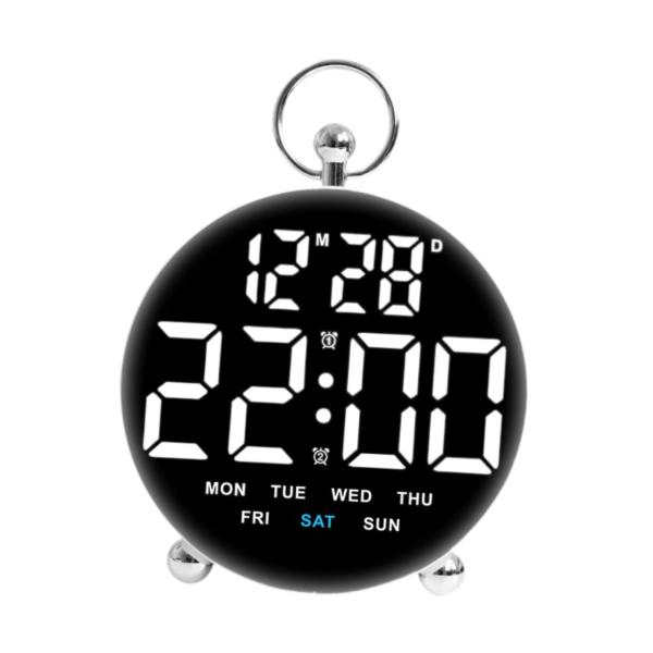 LEDデジタル目覚まし時計日付カレンダーホームベッドルームボイスコントロール農家ダイニングルームショップ大人向けの調整可能な輝度