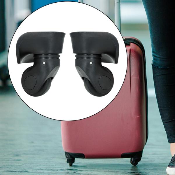 2ピース/個交換用荷物ホイール旅行トランクキャスターサイレントユニバーサル滑らかな耐摩耗性ブラックトロリーホイール修理部品