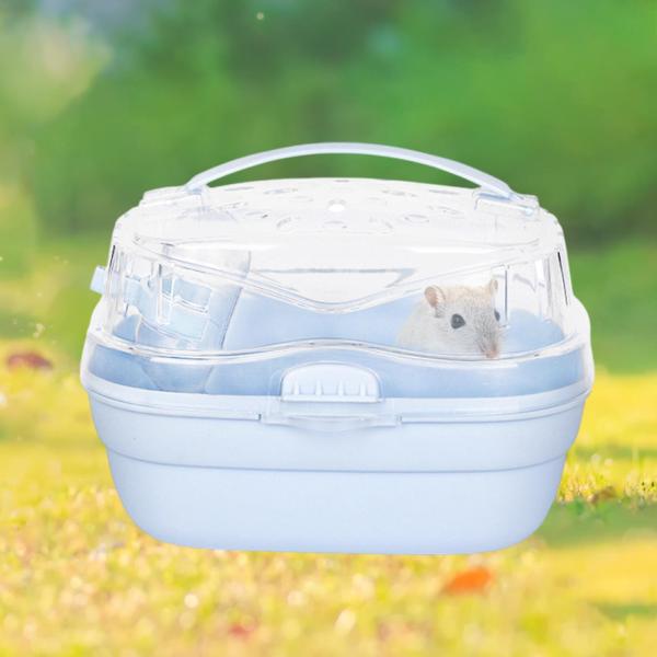小動物のための水筒に組み込まれたポータブルハムスターキャリアケージ7.8x6.3x5.9インチ通気性のあるキャリングケース