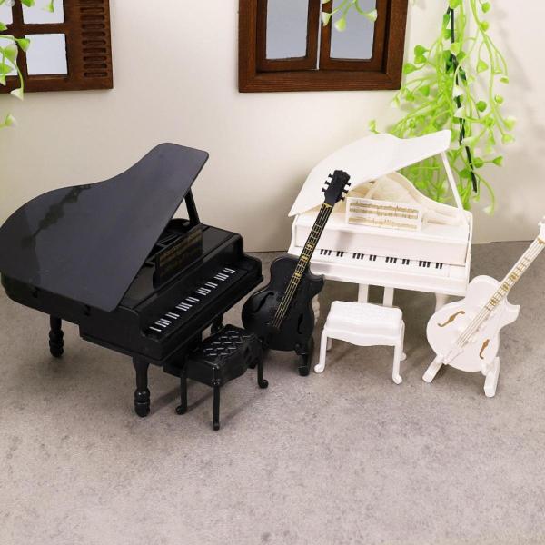 1:12ドールハウスミニチュアピアノギター楽器DIYプロジェクトリビングルームの寝室のための装飾ミニ家具