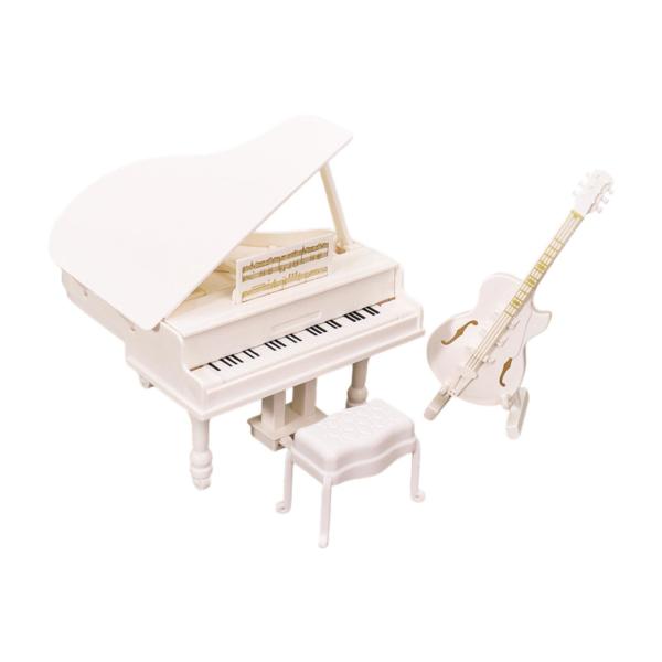1:12ドールハウスミニチュアピアノギター楽器DIYプロジェクトリビングルームの寝室のための装飾ミニ家具