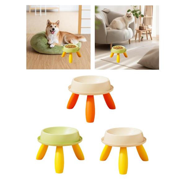 屋内猫用の飼育スタンド、キャットフード、ウォーターボウルノンスリップスナックコンテナウォーターとフィーダー付きの猫ボウル