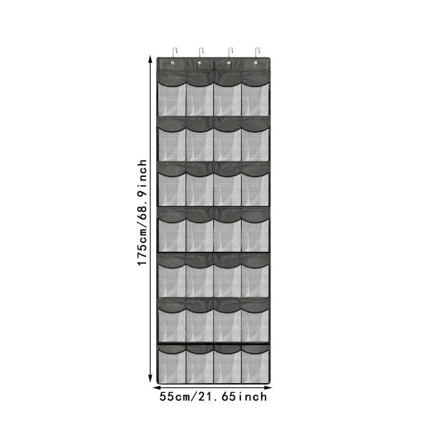 28ポケットの組織靴ホルダー、おもちゃ寮用の靴靴を備えたメタルフック付きのドアハンギングシューズオーガナイザーの上に