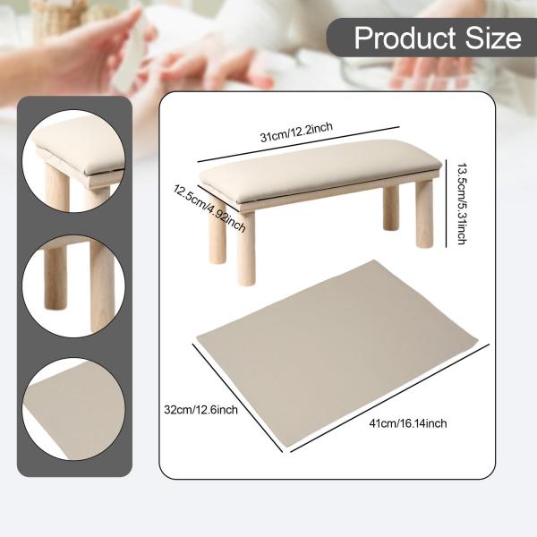 ネイルアームレストクッションネイルアームレスト、木製マニキュリストソフトPUレザーマニキュア枕、マニキュアハンドレストスタンド