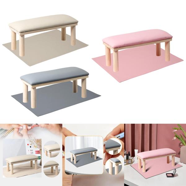 ネイルアームレストクッションネイルアームレスト、木製マニキュリストソフトPUレザーマニキュア枕、マニキュアハンドレストスタンド