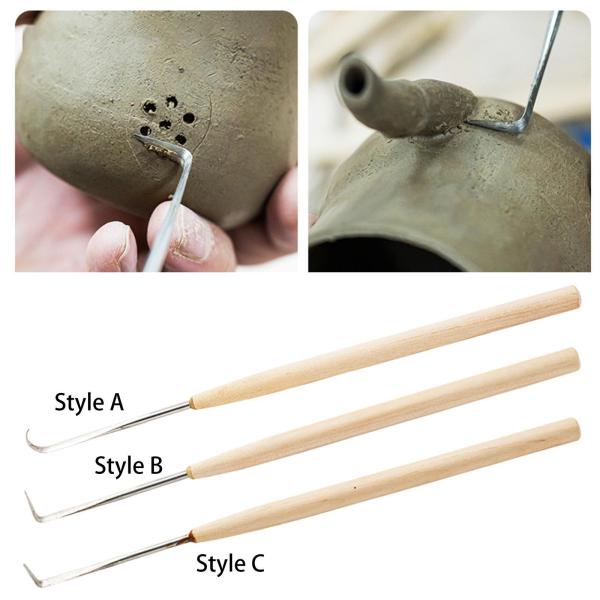 陶器のトリミングツールクレイ陶器モデリング彫刻、金属刃多目的プロフェッショナルギフトシャープ化クレイトリミングツール