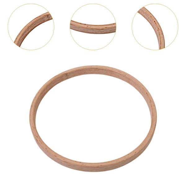 3xリースリングdiy軽量、サークルマクラメクラフトフープ、結婚式の花輪の装飾用品を作るための木製の花柄のフープ