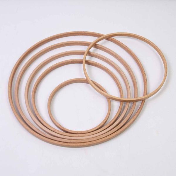 3xリースリングdiy軽量、サークルマクラメクラフトフープ、結婚式の花輪の装飾用品を作るための木製の花柄のフープ