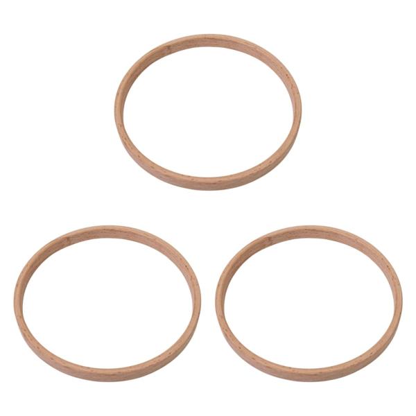 3xリースリングdiy軽量、サークルマクラメクラフトフープ、結婚式の花輪の装飾用品を作るための木製の花柄のフープ