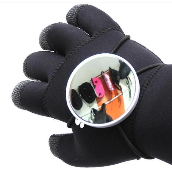 ダイビングハンドミラー ポータブル ラウンド ガラス ダイバー観察ミラー 水中機器 シュノーケリング ドリフト アウトドアスポーツ