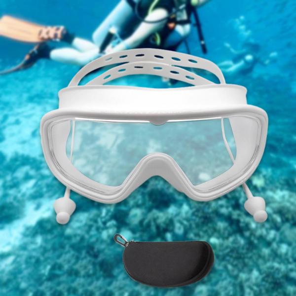 水泳用ゴーグル 収納ケース付き 快適なプロ仕様のアイウェア シュノーケリング ウォータースポーツ用水泳メガネ