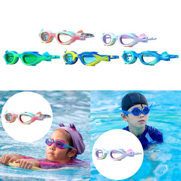 マーメイド スイムゴーグル 曇り止め 液漏れしない 水泳用メガネ 調節可能なノーズレスト付き 子供用 水泳ゴーグル