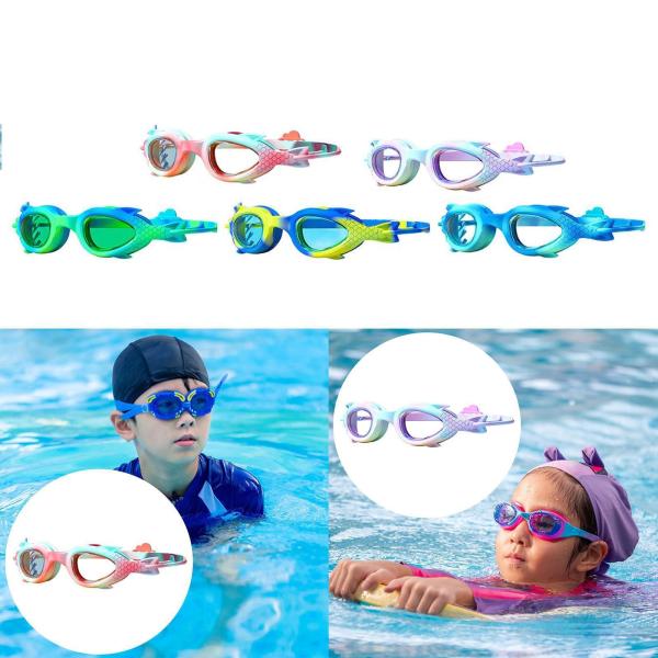マーメイド スイムゴーグル 曇り止め 液漏れしない 水泳用メガネ 調節可能なノーズレスト付き 子供用 水泳ゴーグル