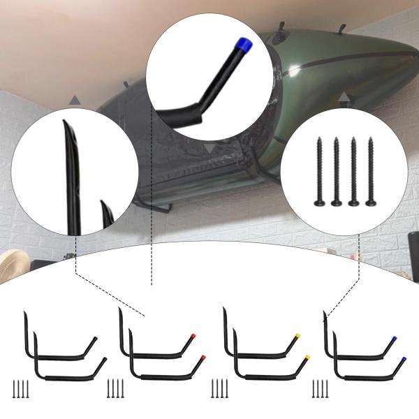カヤック収納ラック カヤックフック 吊り下げクレードルラック 壁掛け式カヌーハンガー スノーボード ホームサーフボードツール用