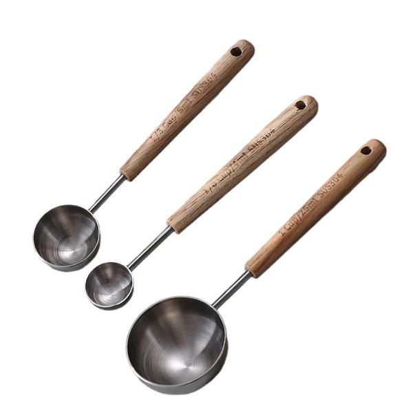 エスプレッソスクープ ベーキングガジェット ヴィンテージスタイル 木製ハンドル用品 ティースプーン 計量カップ お茶 オフィス 料理 ホームカフェ用