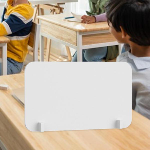 PVCデスクトップパーティションパネルボードガード（クランプ付き）飛散防止多用途ホワイト再利用可能自立型シールドバリア