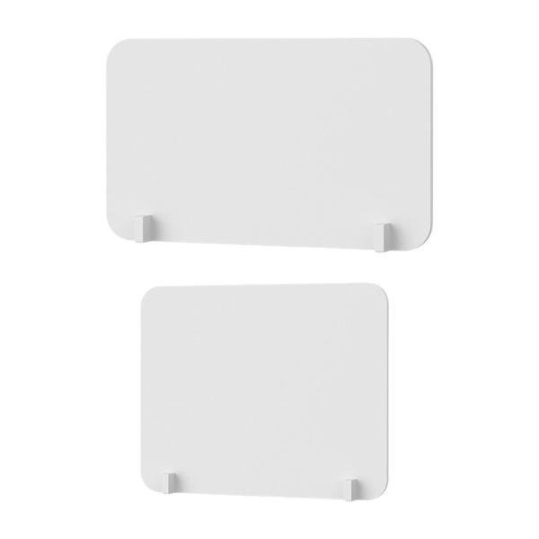 PVCデスクトップパーティションパネルボードガード（クランプ付き）飛散防止多用途ホワイト再利用可能自立型シールドバリア