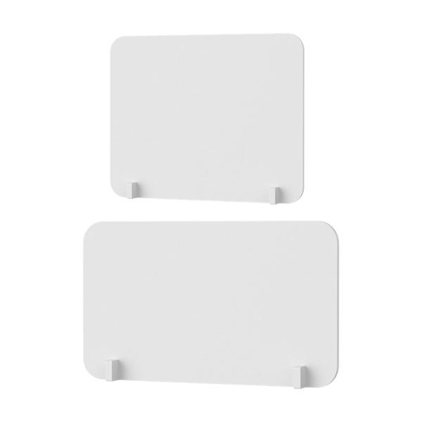PVCデスクトップパーティションパネルボードガード（クランプ付き）飛散防止多用途ホワイト再利用可能自立型シールドバリア