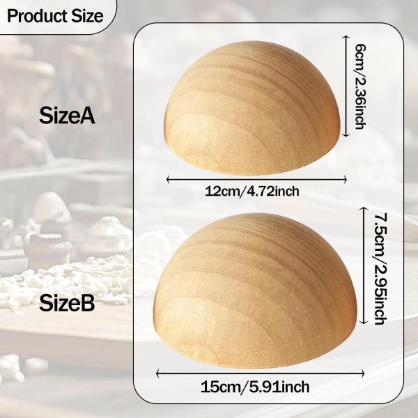 木製ハーフボール 階段手すり支柱キャップ 家具部品 陶芸用具 半球